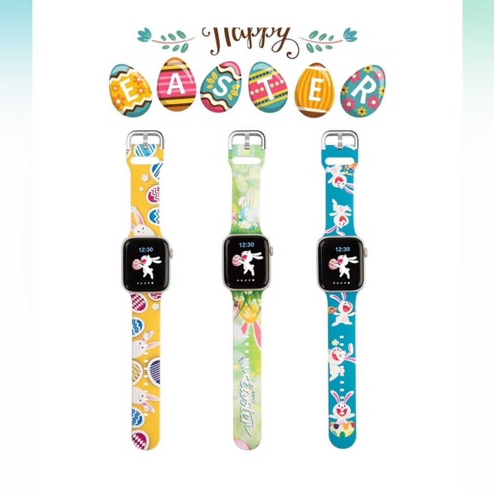 Ritastar‎ Silicone Sport Bands for Apple Watch Band EasterEgg,Bunny 2 of them - Picture 3 of 3
